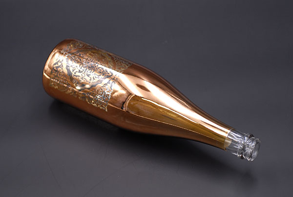 decapage laser bouteille metallisation rose champagne